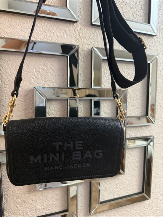 Marc Jacobs Handbags - Marc Jacobs Black The Mini Bag Crossbody with Gold Hardware